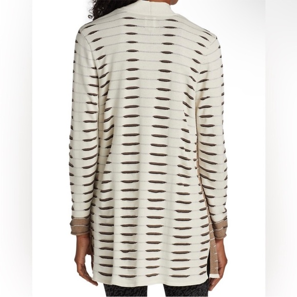 NWOT NIC + ZOE Autumn Crave Cardigan Ivory/Brown Size Medium MSRP $158 - Picture 2 of 10